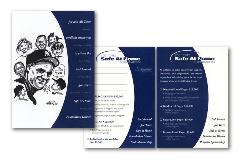 Joe Torre's Safe at Home Foundation event invitation